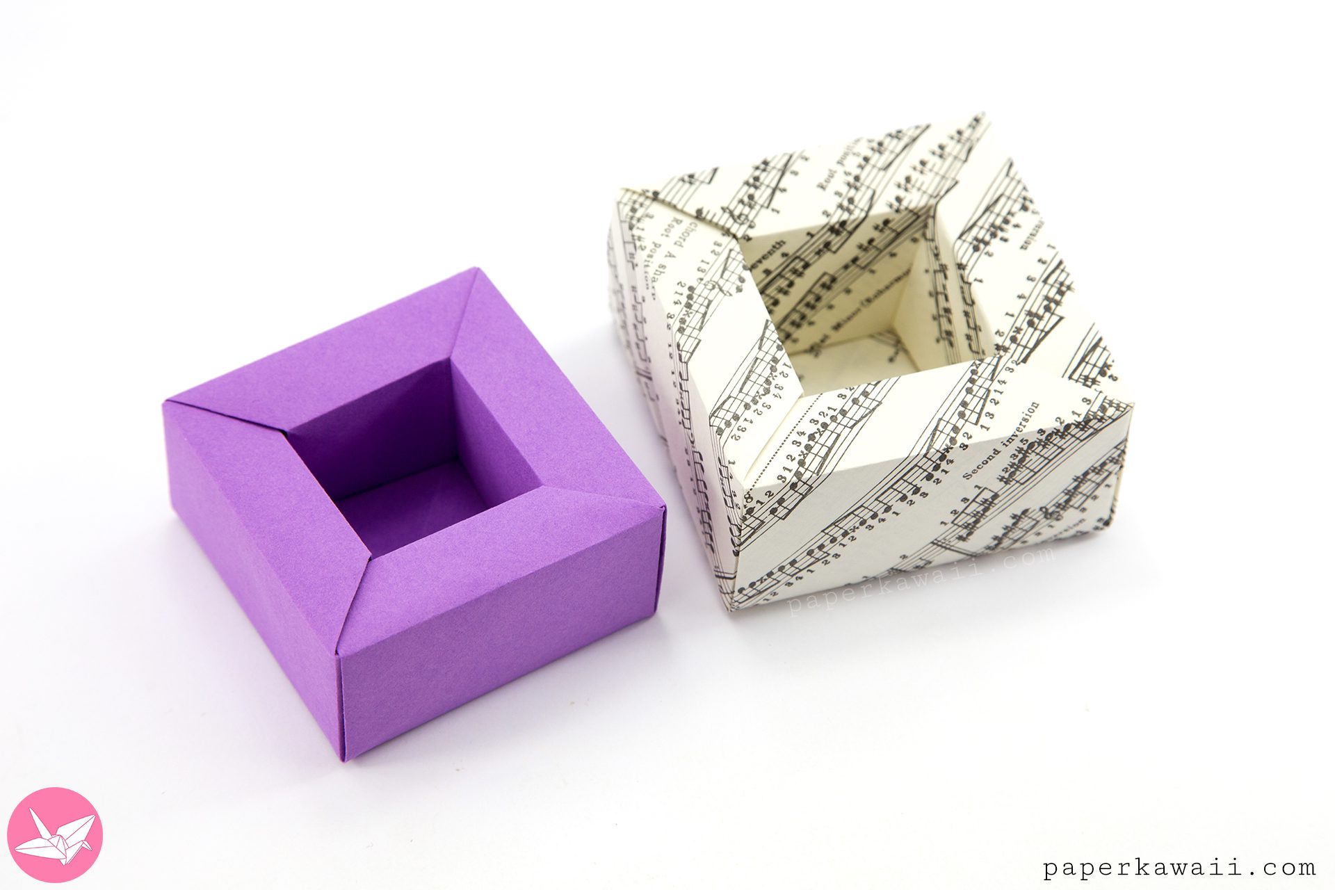 How to make a wide rimmed origami planter pot or box. Made with 1 sheet of square paper, no glue required. Great as a plant pot for origami plants & flowers.
