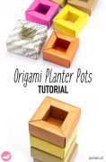 Origami Planter Pot Box Paper Kawaii Pin
