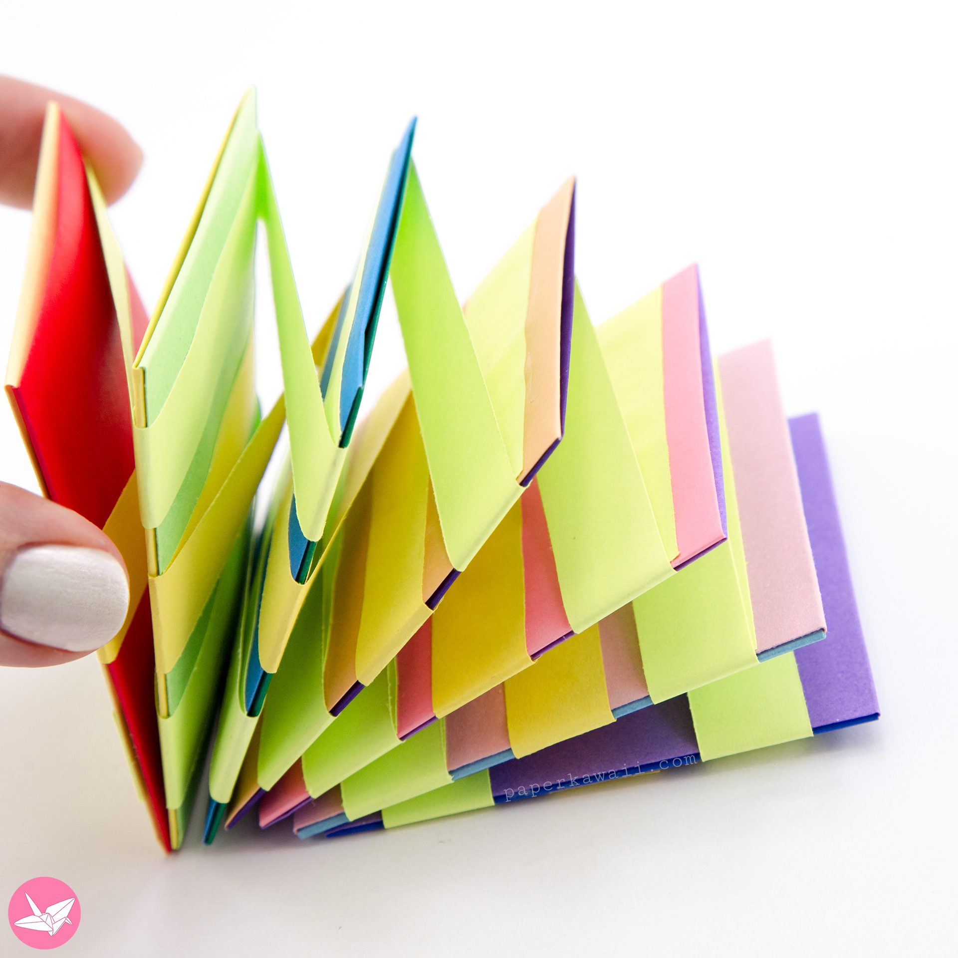 Diy Jacobs Ladder Origami Strips Paper Kawaii 01