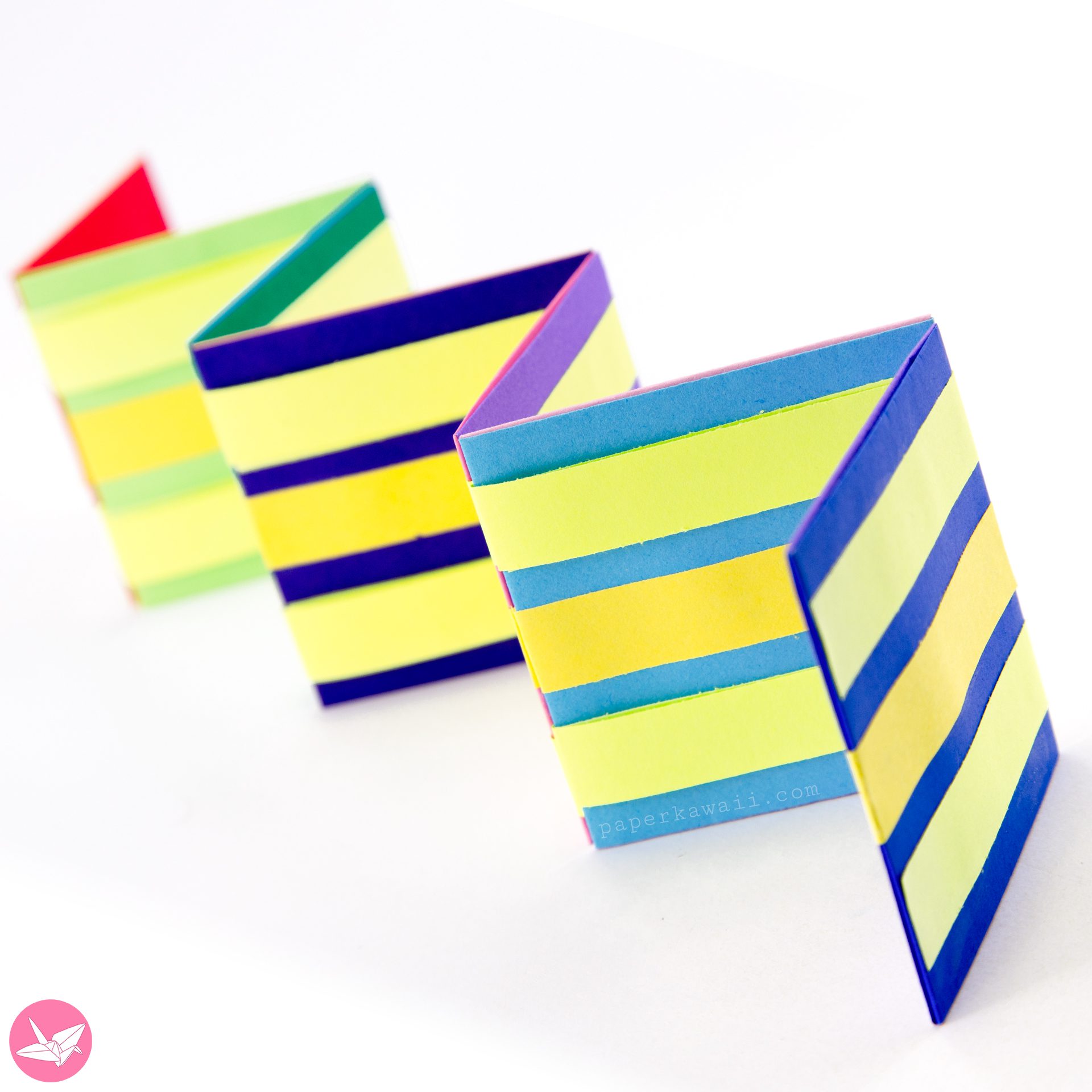 Diy Jacobs Ladder Origami Strips Paper Kawaii 02