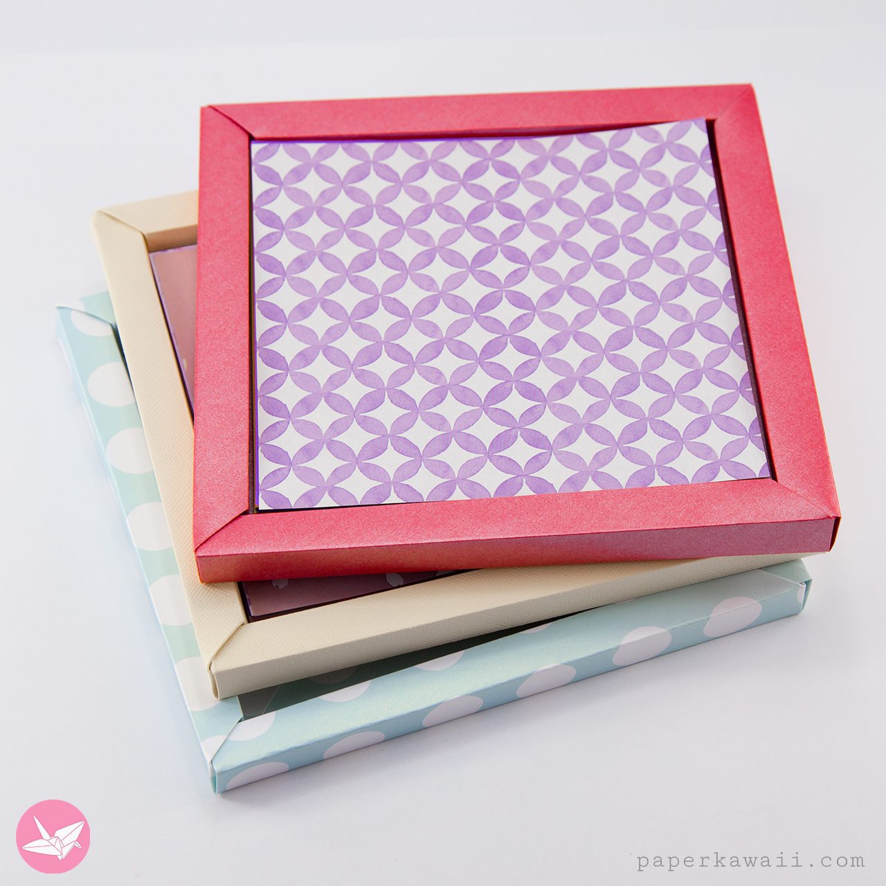 Origami Photo Frame Box Tutorial Paper Kawaii 04