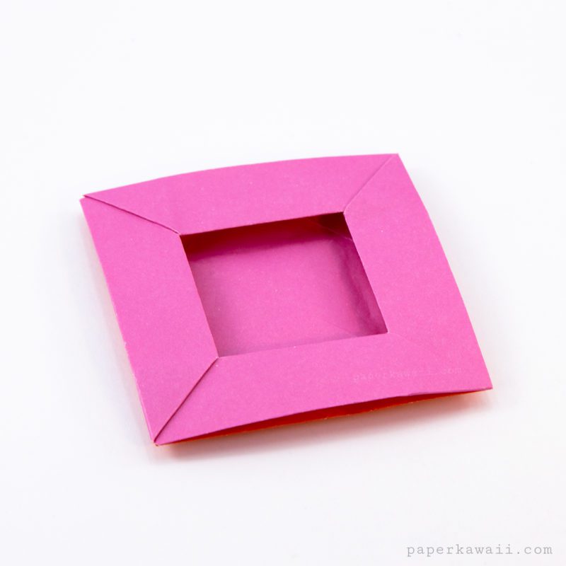 Origami Pop Up Frame Box Tutorial Tall Paper Kawaii 04