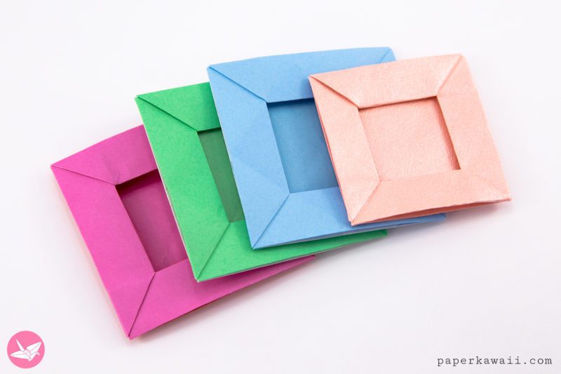 Origami Pop Up Picture Frame Boxes Tutorial Paper Kawaii 01 800x533