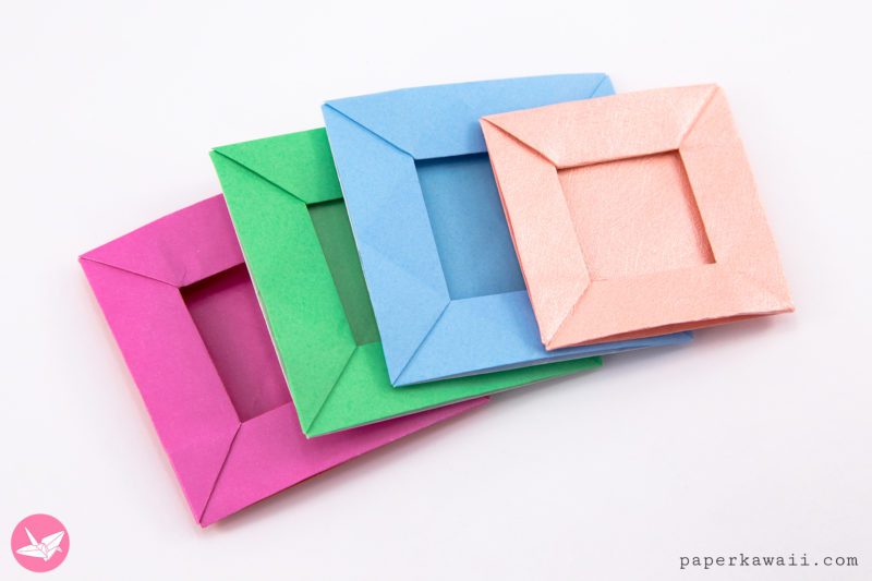 Origami Pop Up Picture Frame Boxes Tutorial Paper Kawaii 01