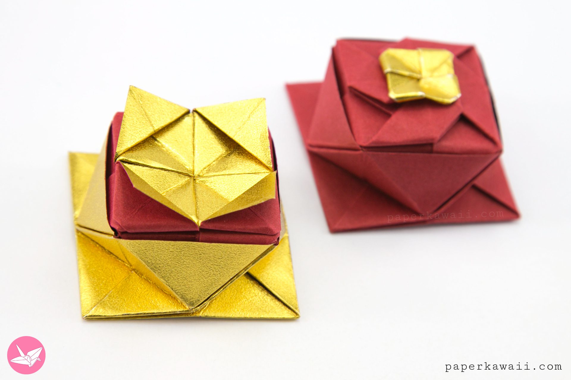 Origami Square Twist Box Paper Kawaii 02