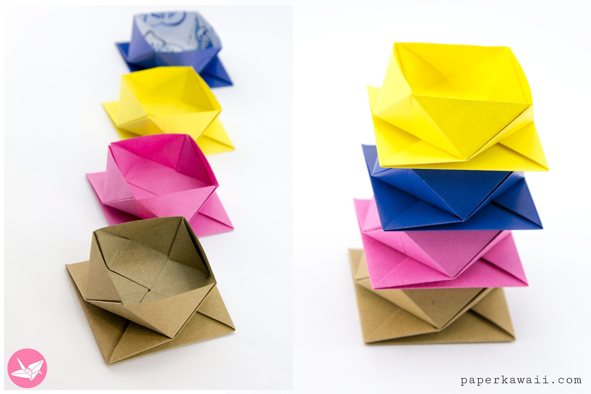 Origami Square Twist Box Paper Kawaii 03