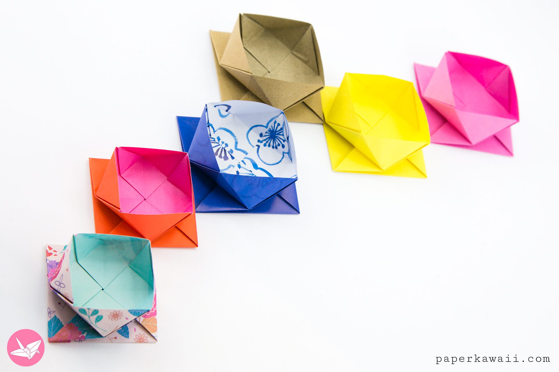Origami Square Twist Box Paper Kawaii 05