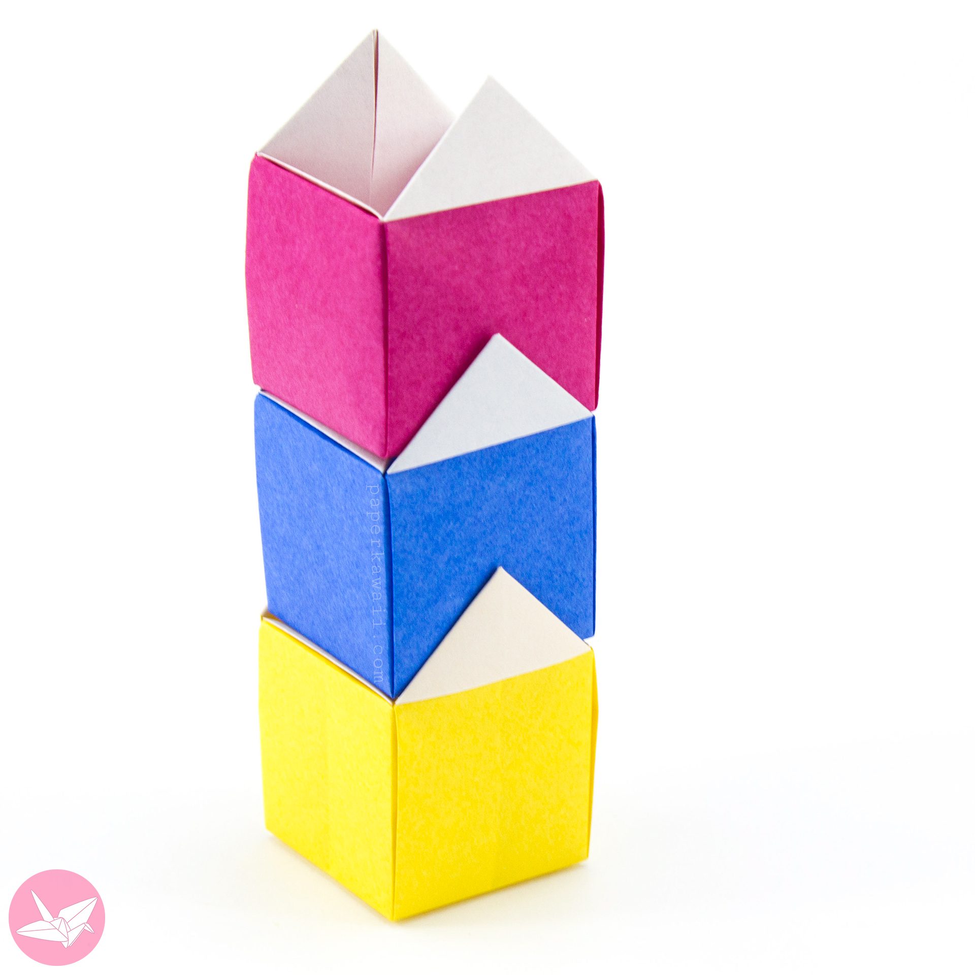 Origami Stacking House Box Box Paper Kawaii 01