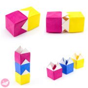 Origami Stacking House Box Box Paper Kawaii 04 180x180