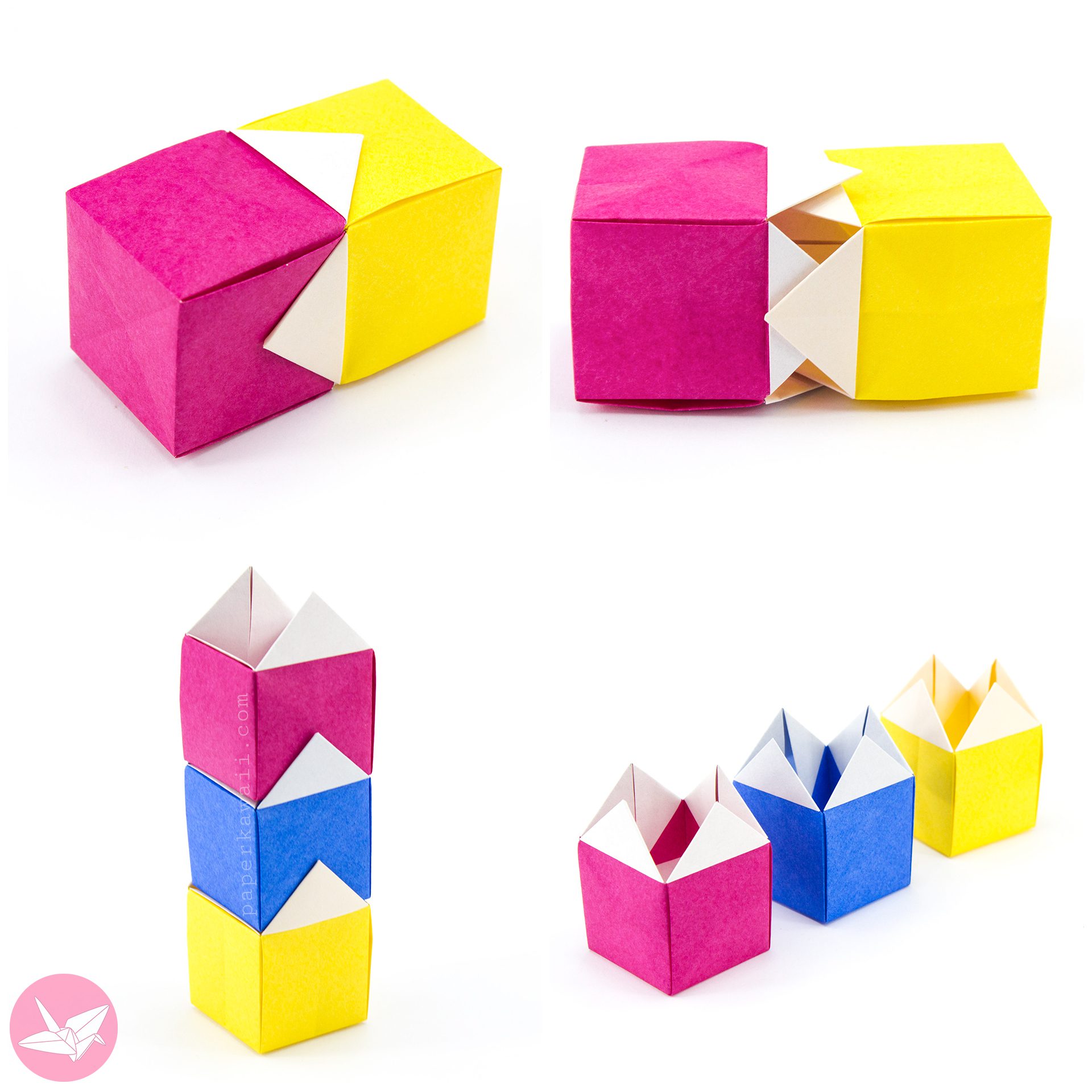 Origami Stacking House Box Box Paper Kawaii 04