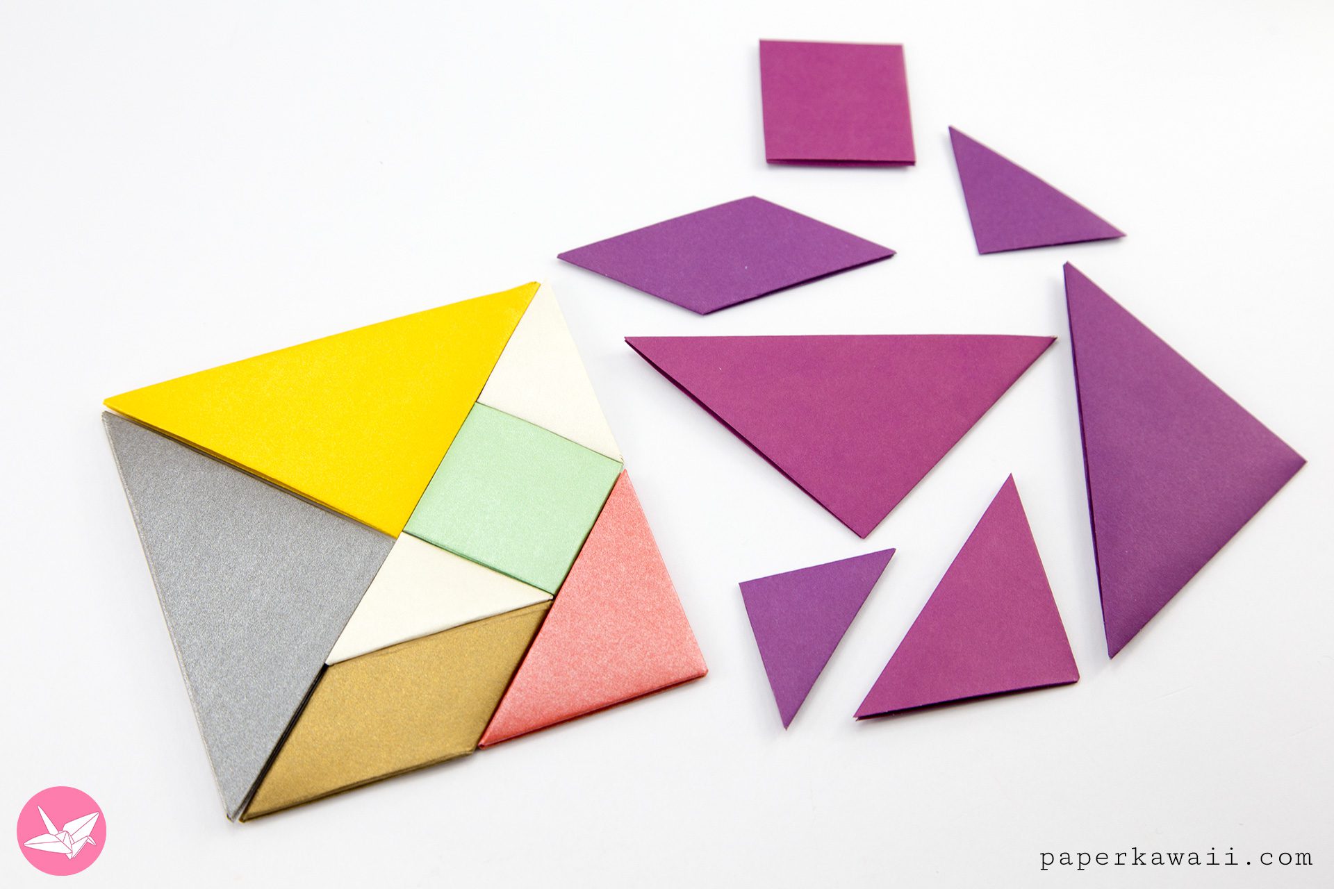 Origami Tangram Tutorial Paper Kawaii 02
