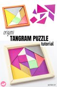 Origami Tangram Tutorial Paper Kawaii Pin