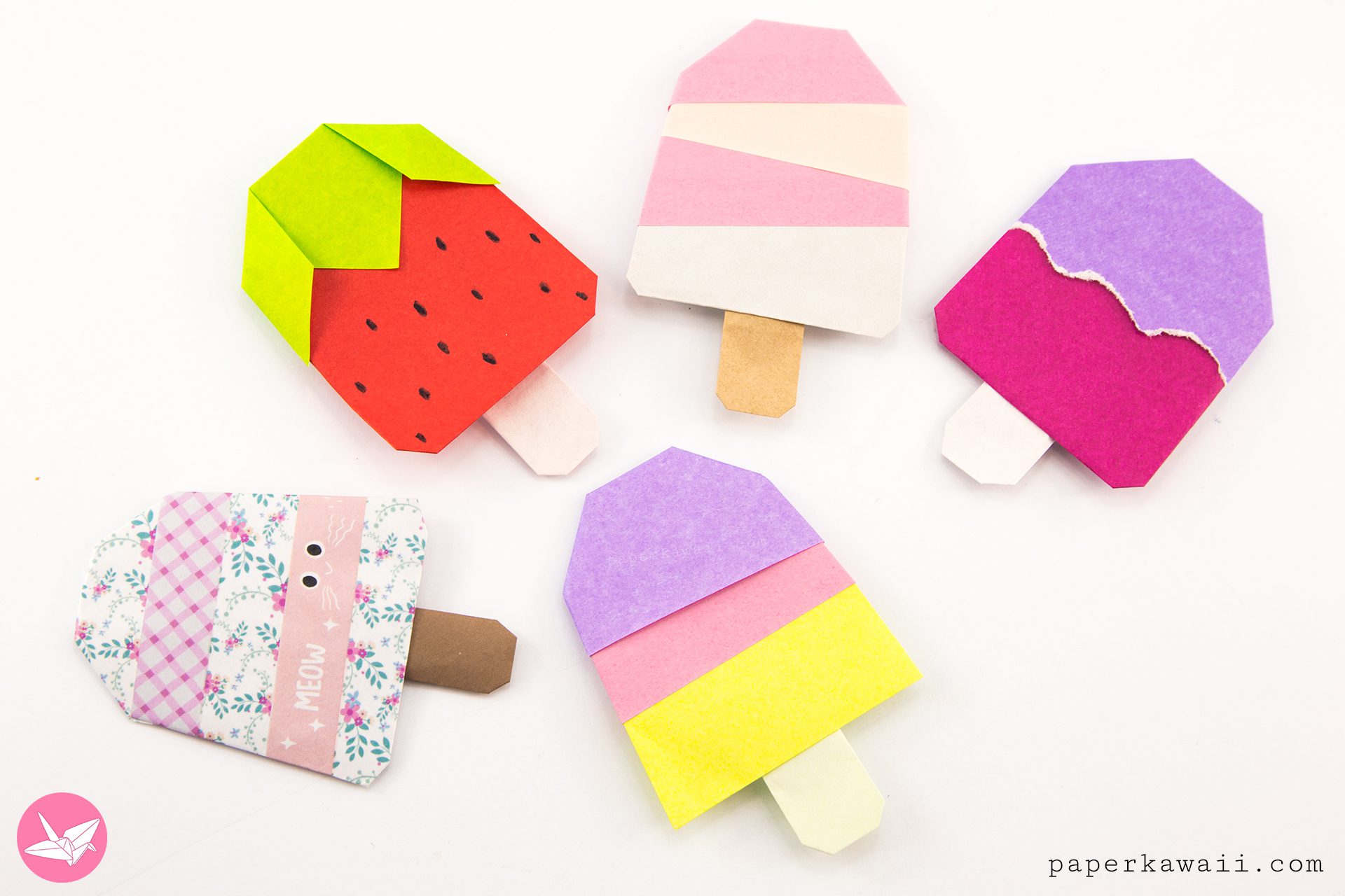 Origami Popsicle Tutorial Paper Kawaii 02