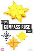 Origami Compass Rose Star Tutorial Paper Kawaii Pin 120x180