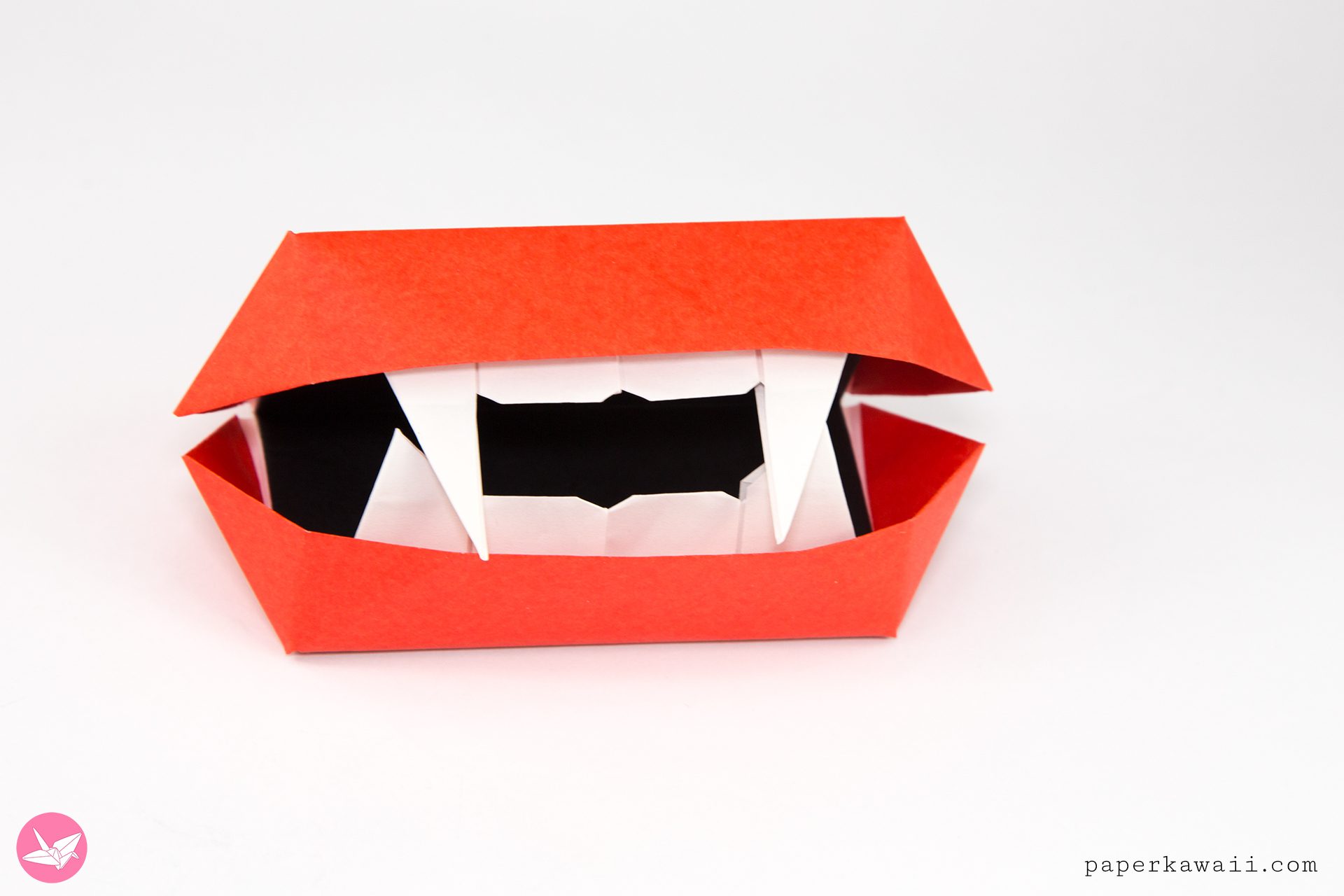 Moving Origami Vampire Fangs Toy Tutorial