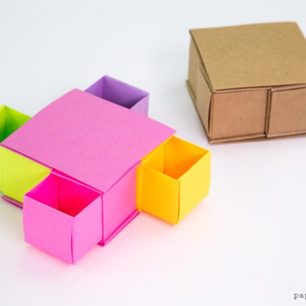 DIY MINI PAPER STORAGE BOX / Paper Crafts For School / Paper Craft / Easy  Origami Bear Box DIY 