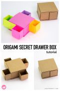 Origami Secret Drawer Box Paper Kawaii Pin 120x180
