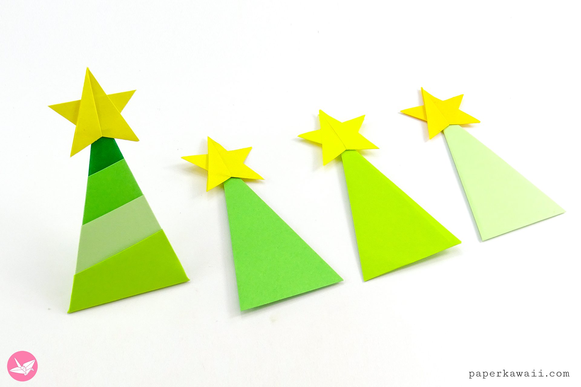 Simple Origami Christmas Tree Tutorial Paper Kawaii