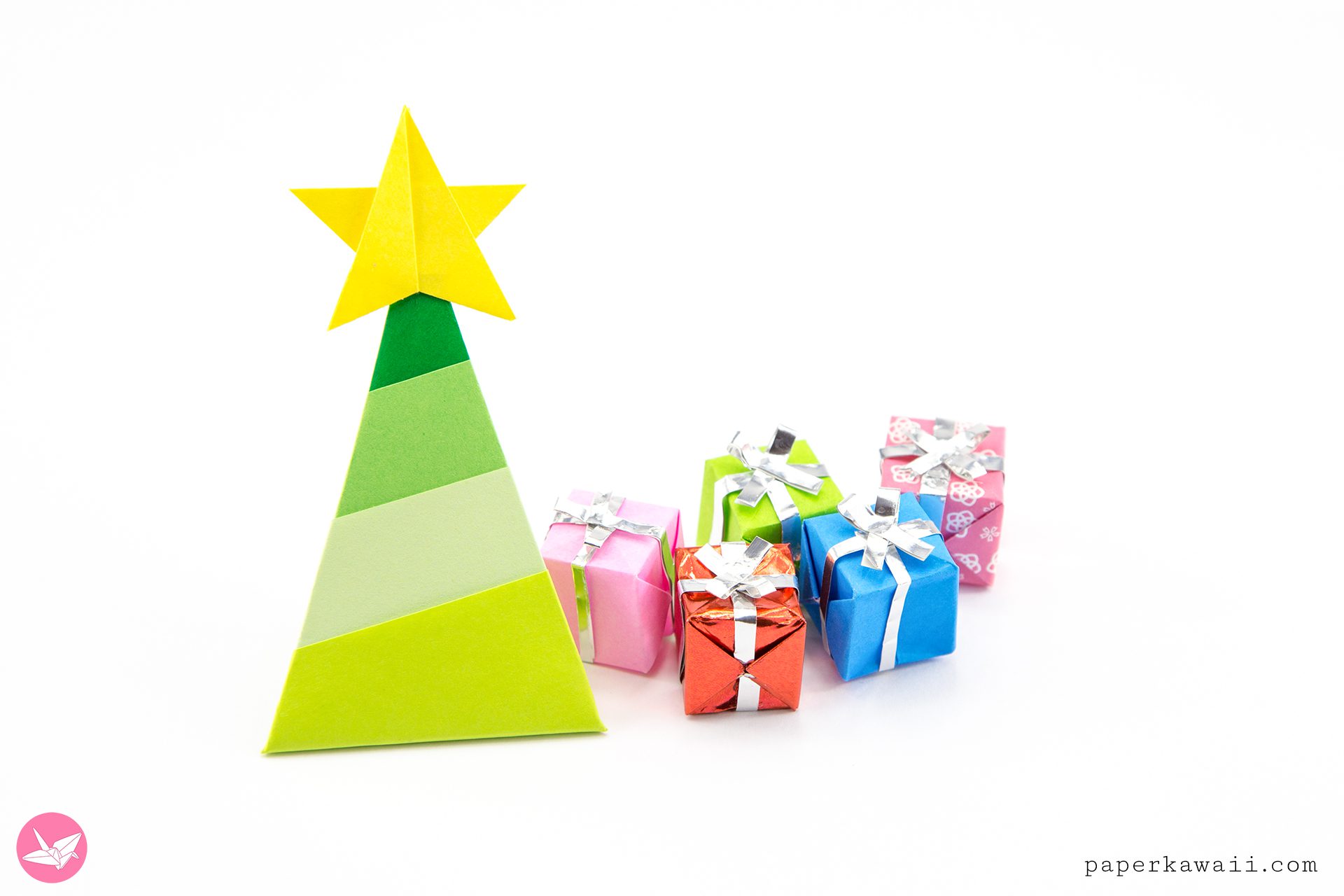 Easy Origami Christmas Tree Paper Kawaii 02