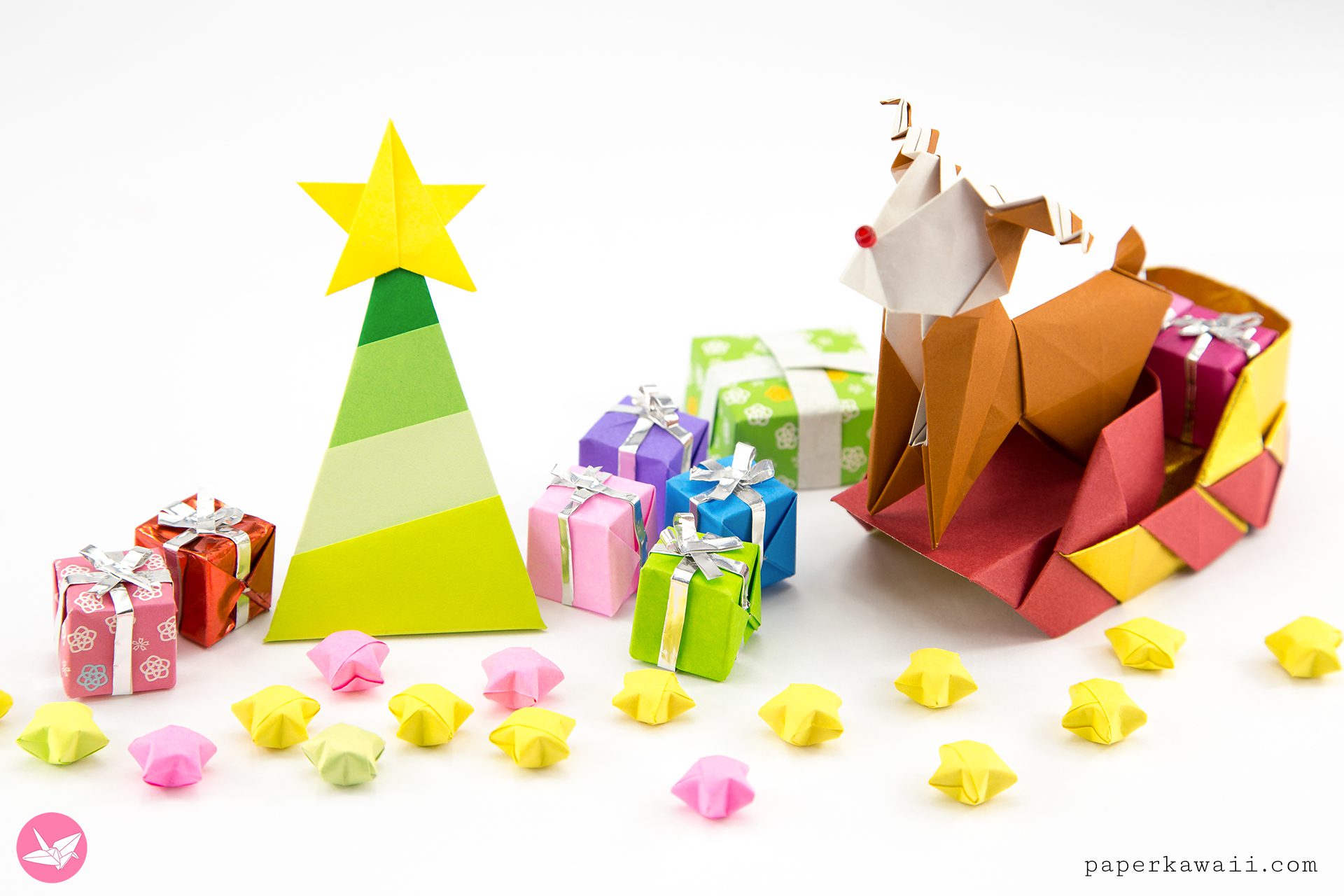 Easy Origami Christmas Tree Paper Kawaii 03