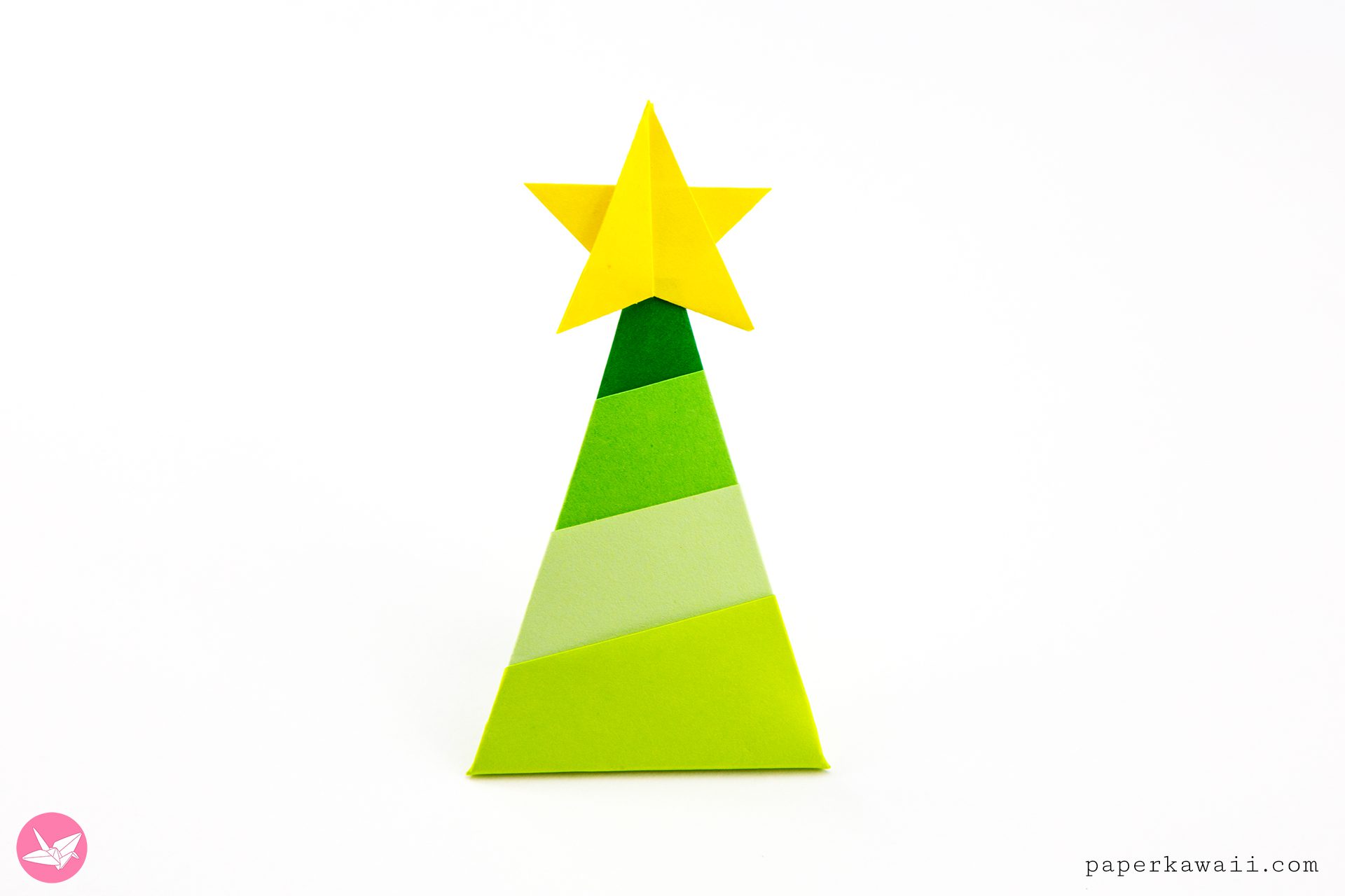 Easy Origami Christmas Tree Paper Kawaii 05