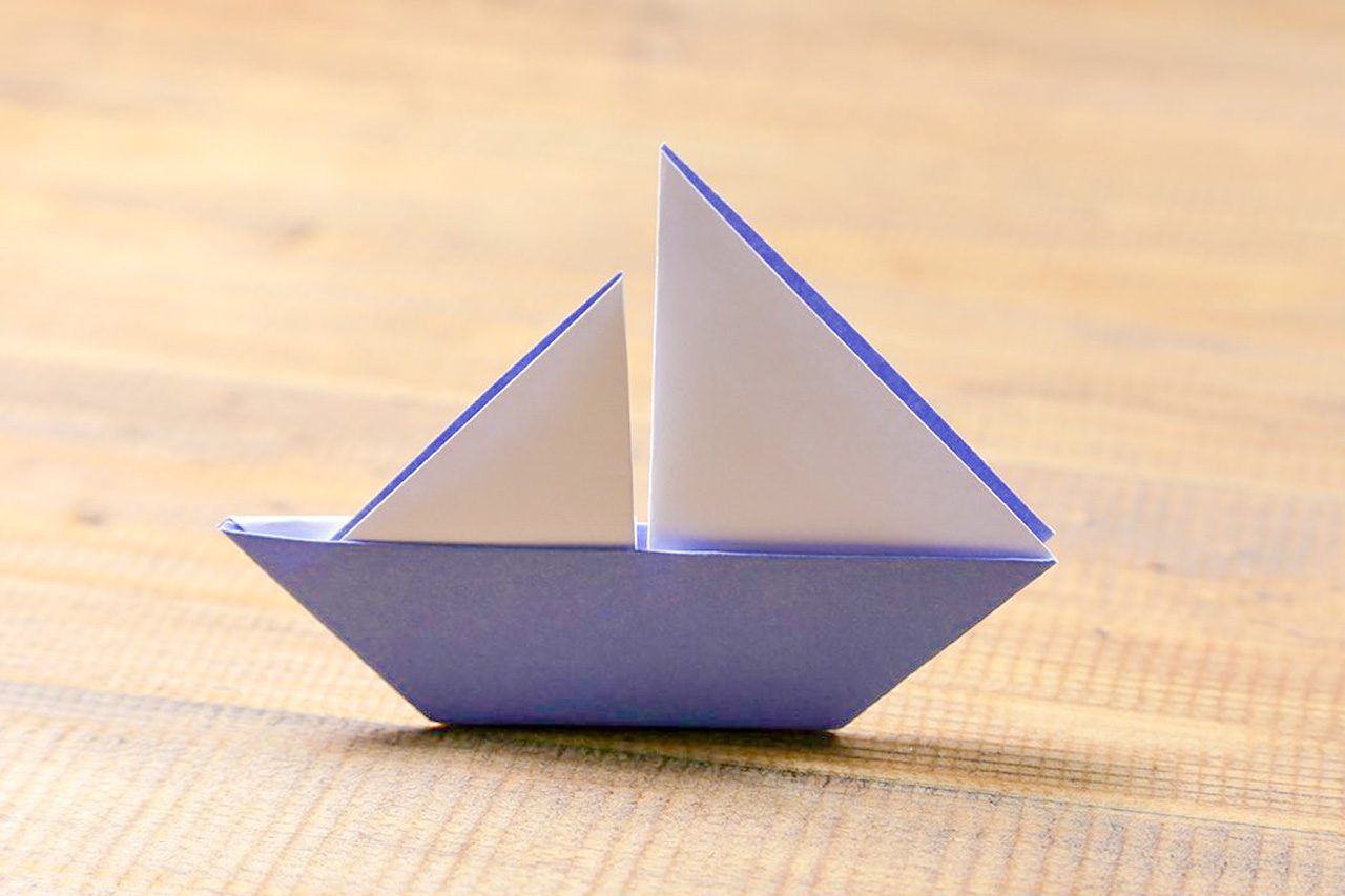 Origami Boat With 2 Sails Photo Tutorial Paper Kawaii