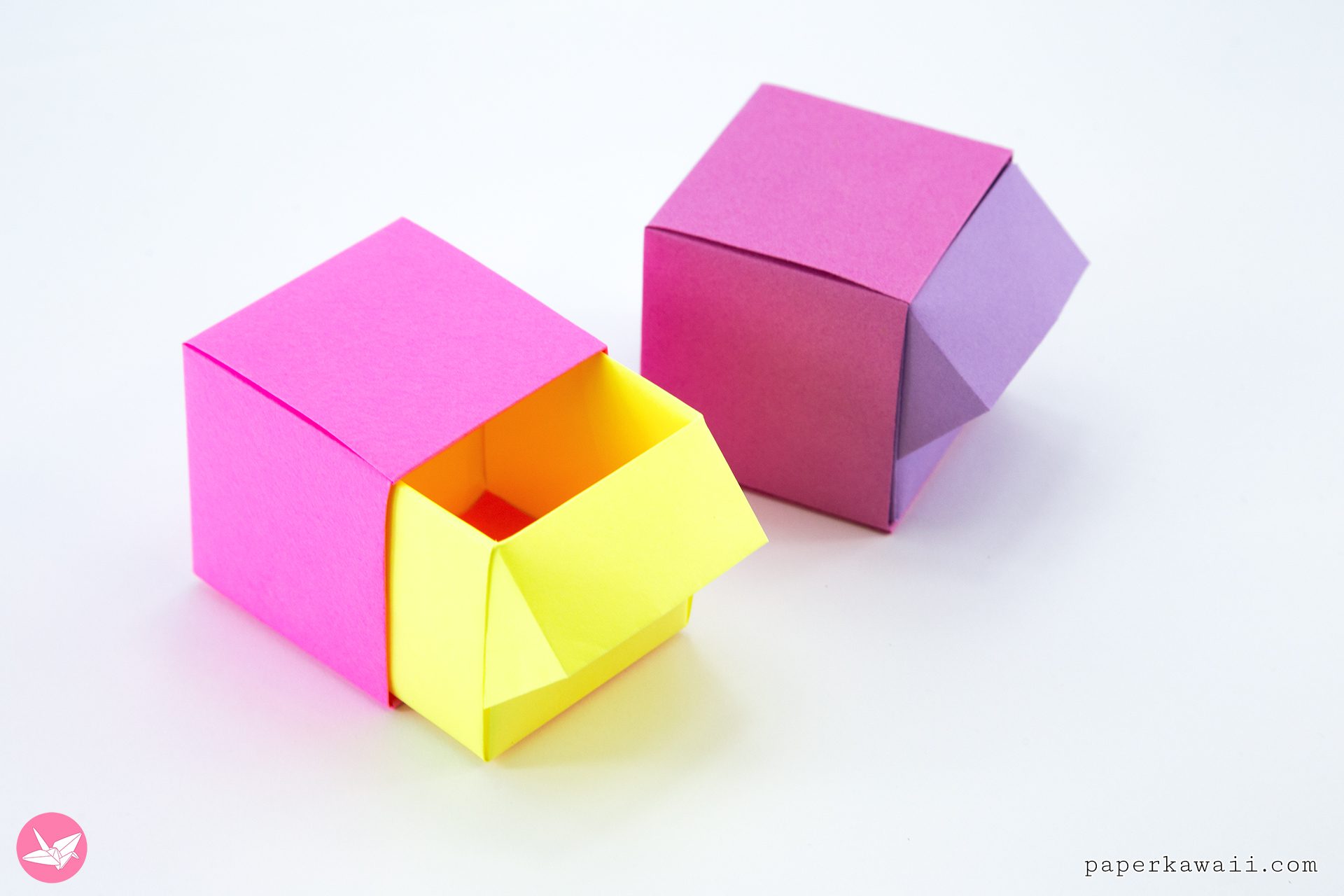 Origami Drawer Box Tutorial Paper Kawaii 01