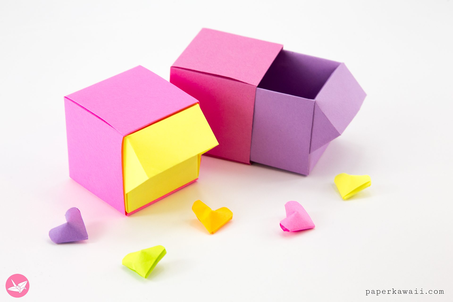 Origami Drawer Box Tutorial Paper Kawaii 03