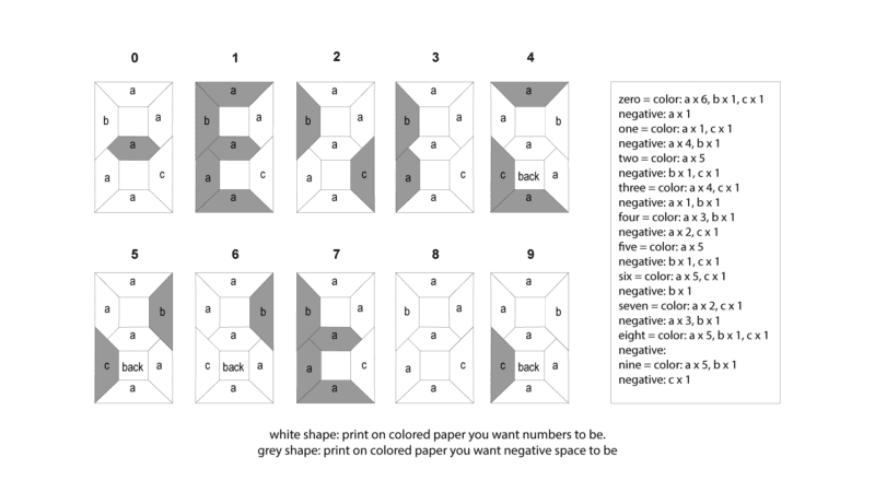Origami Number Key Paper Kawaii
