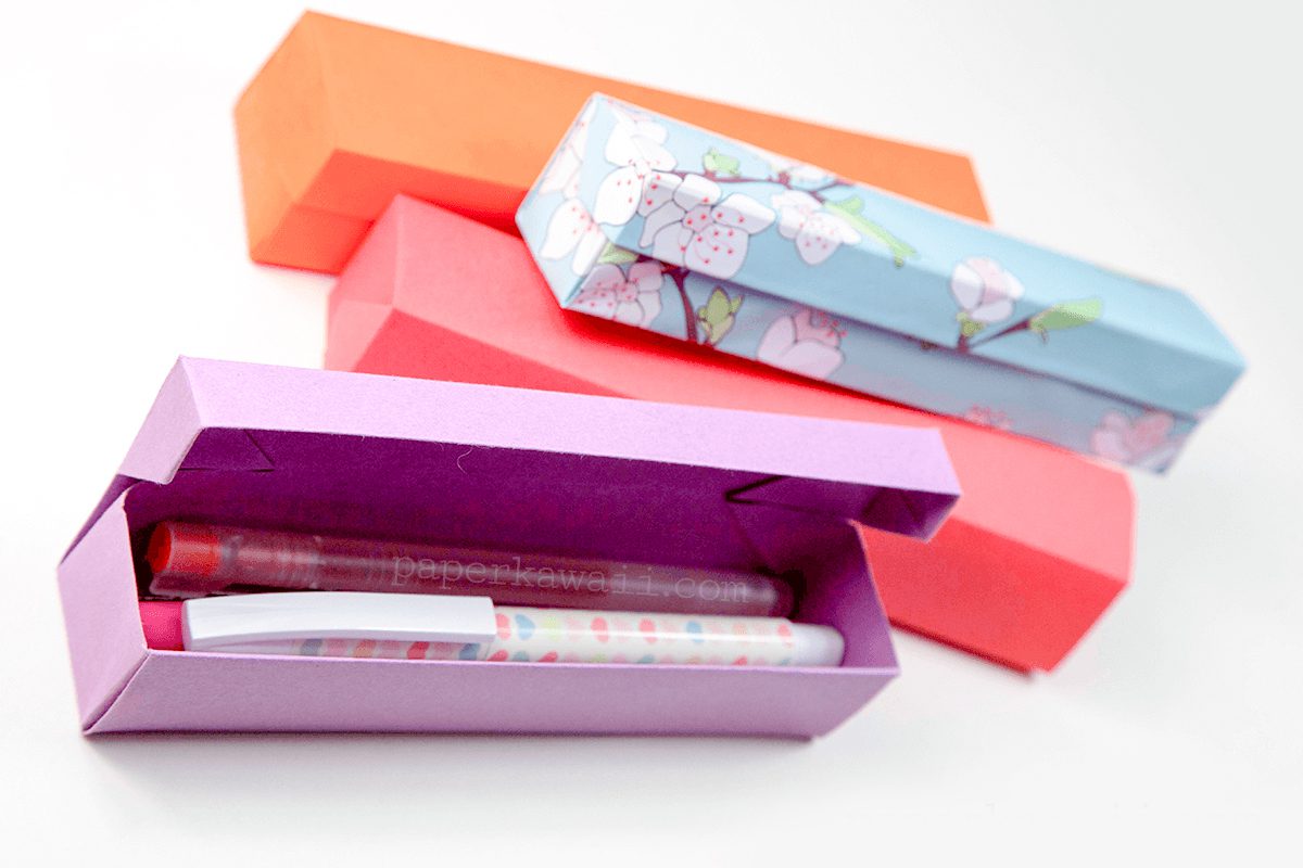 Origami Pencil Box Step By Step Instructions - Paper Kawaii