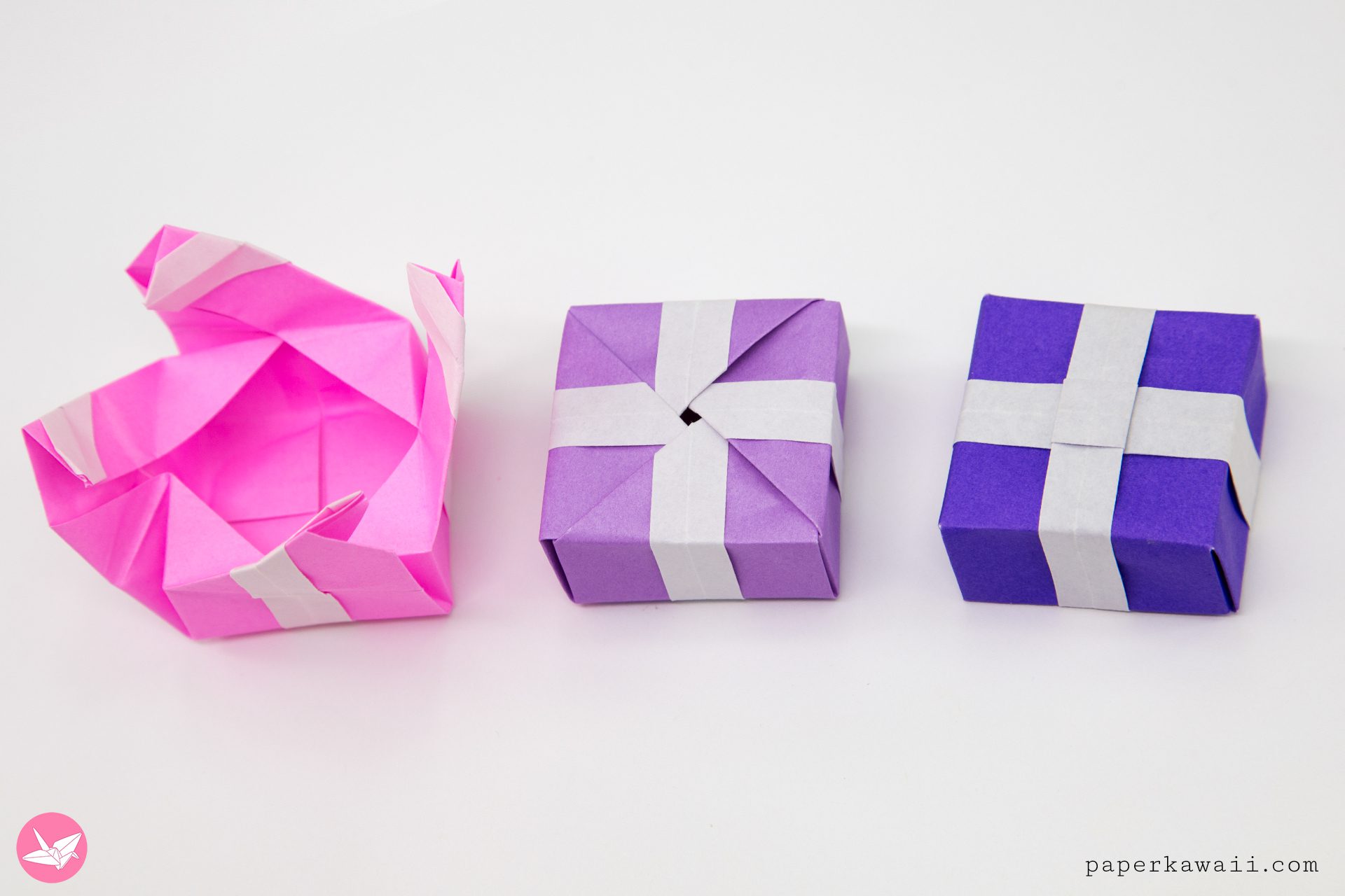 Origami Present Box Tutorial Paper Kawaii 03