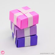 Origami Present Box Tutorial Paper Kawaii 05 180x180