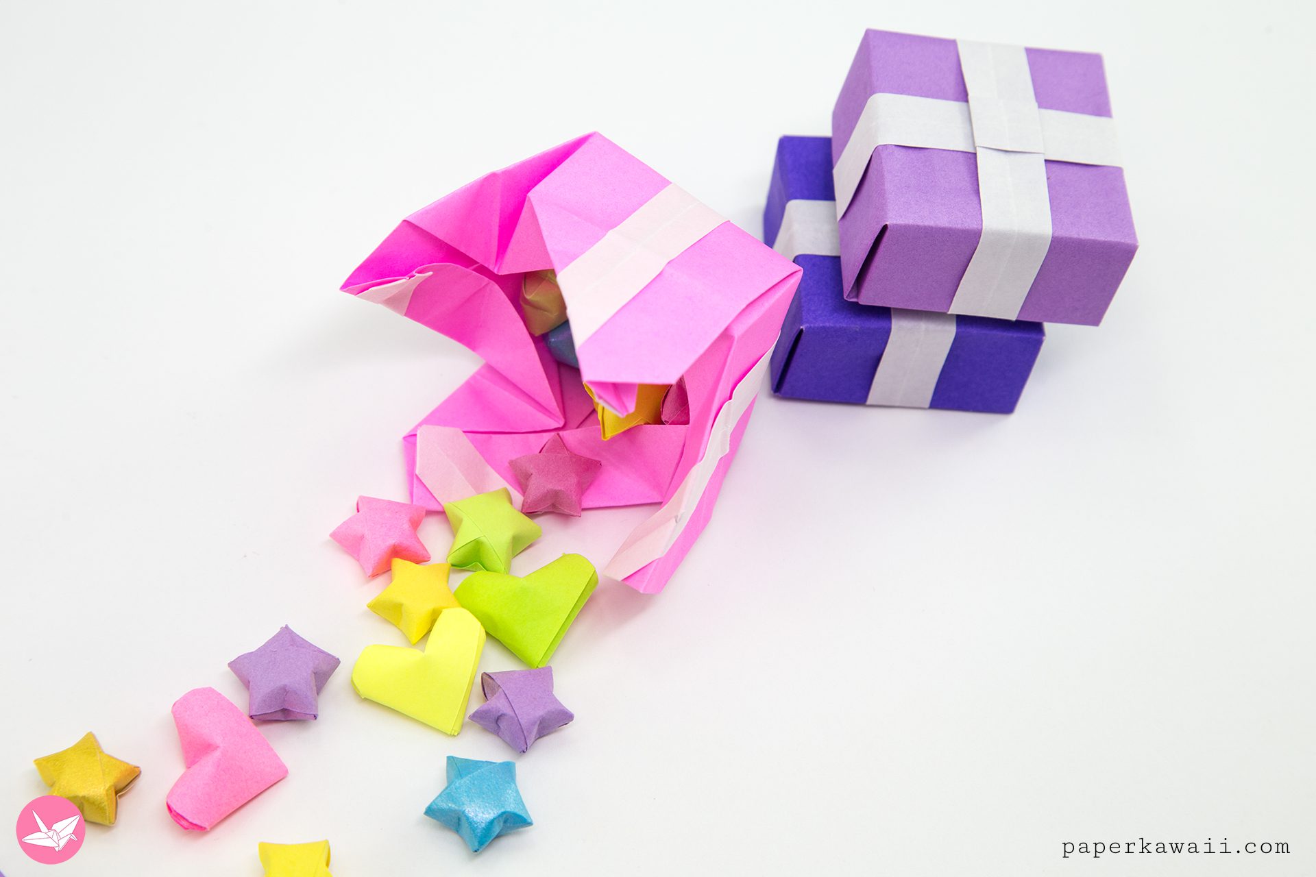 Origami Present Box Tutorial Paper Kawaii 06
