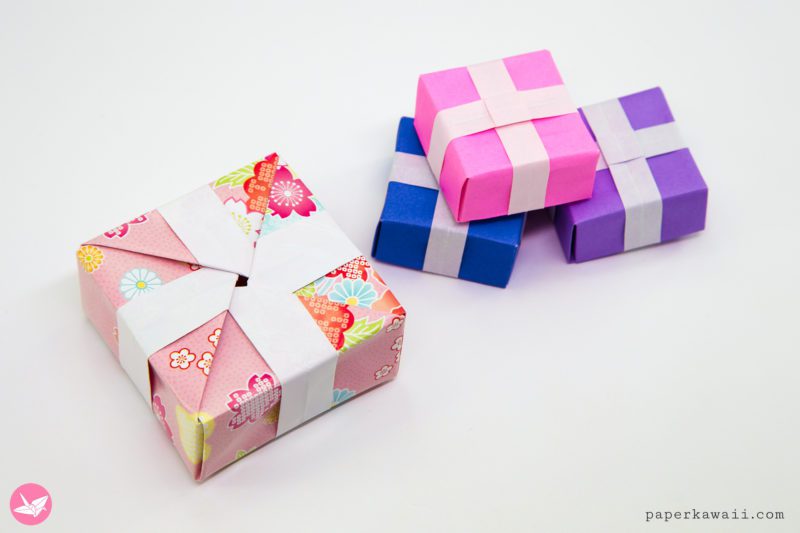 Origami Present Box Tutorial Paper Kawaii 08