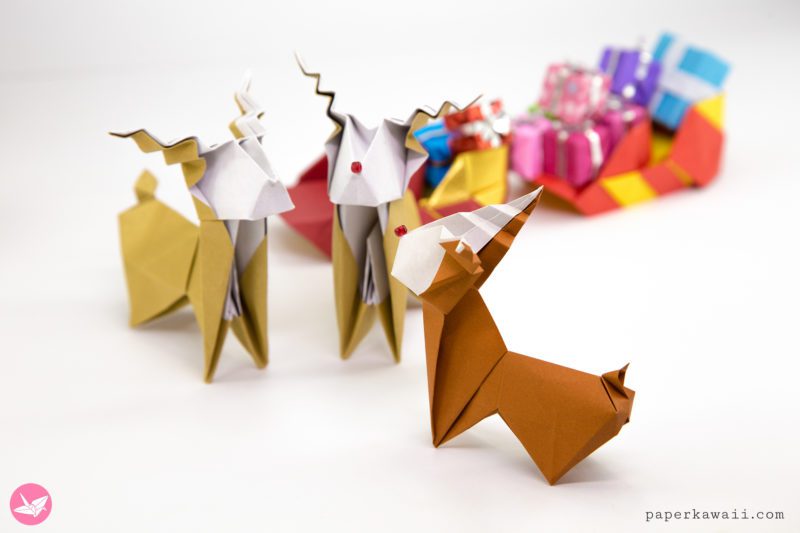 Origami Reindeer Tutorial Paper Kawaii 04 800x533
