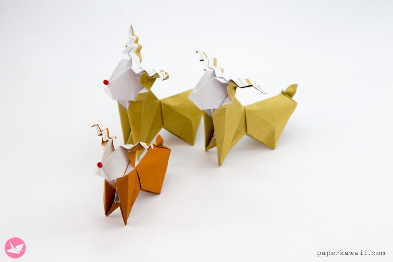 Origami Reindeer Tutorial Paper Kawaii 06 800x533