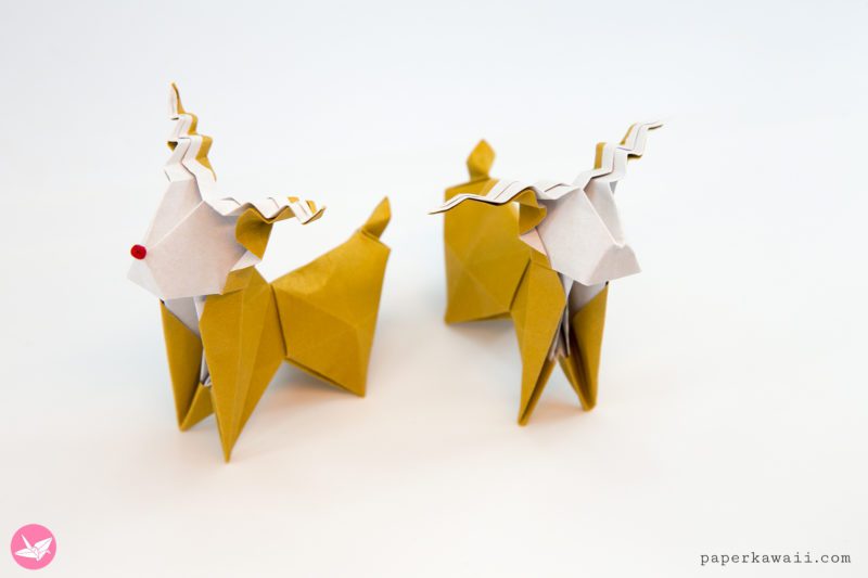 Origami Reindeer Tutorial Paper Kawaii 07