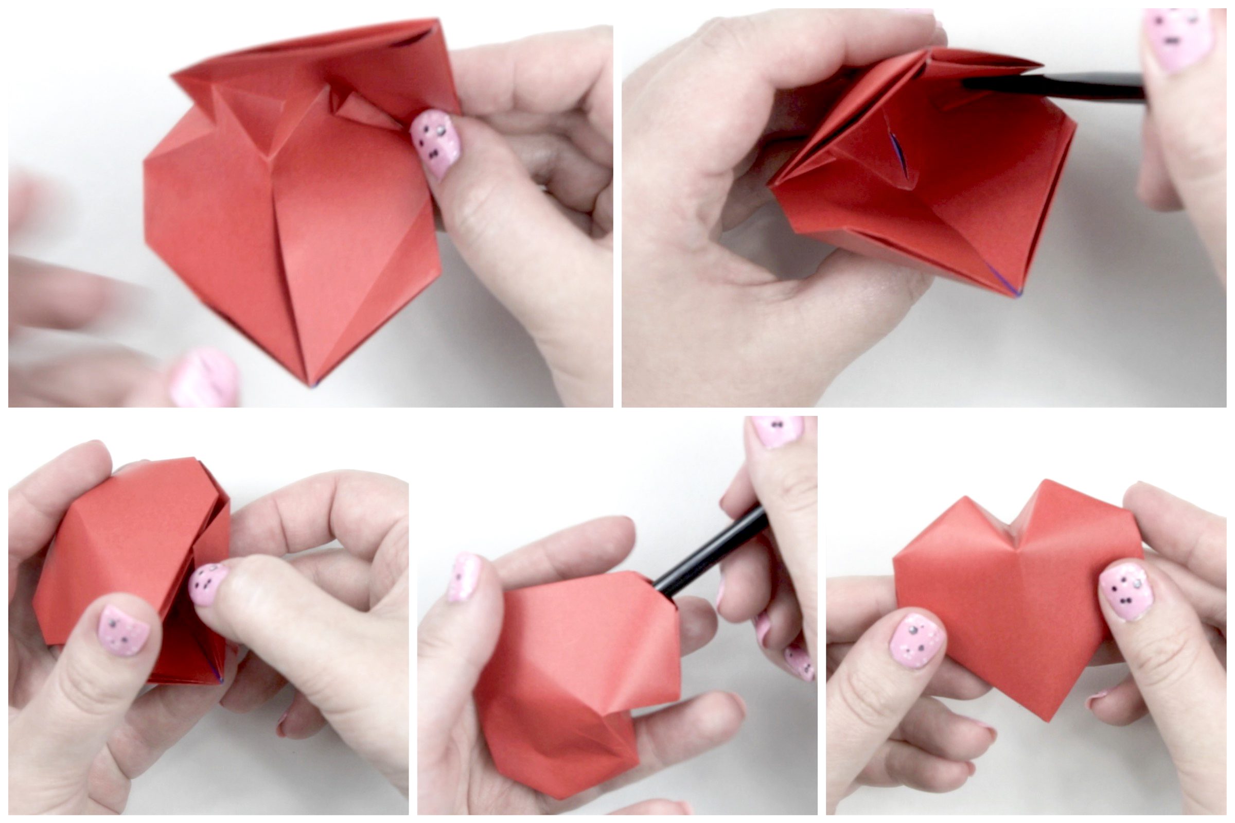 Origami Puffy Heart Photo Tutorial
