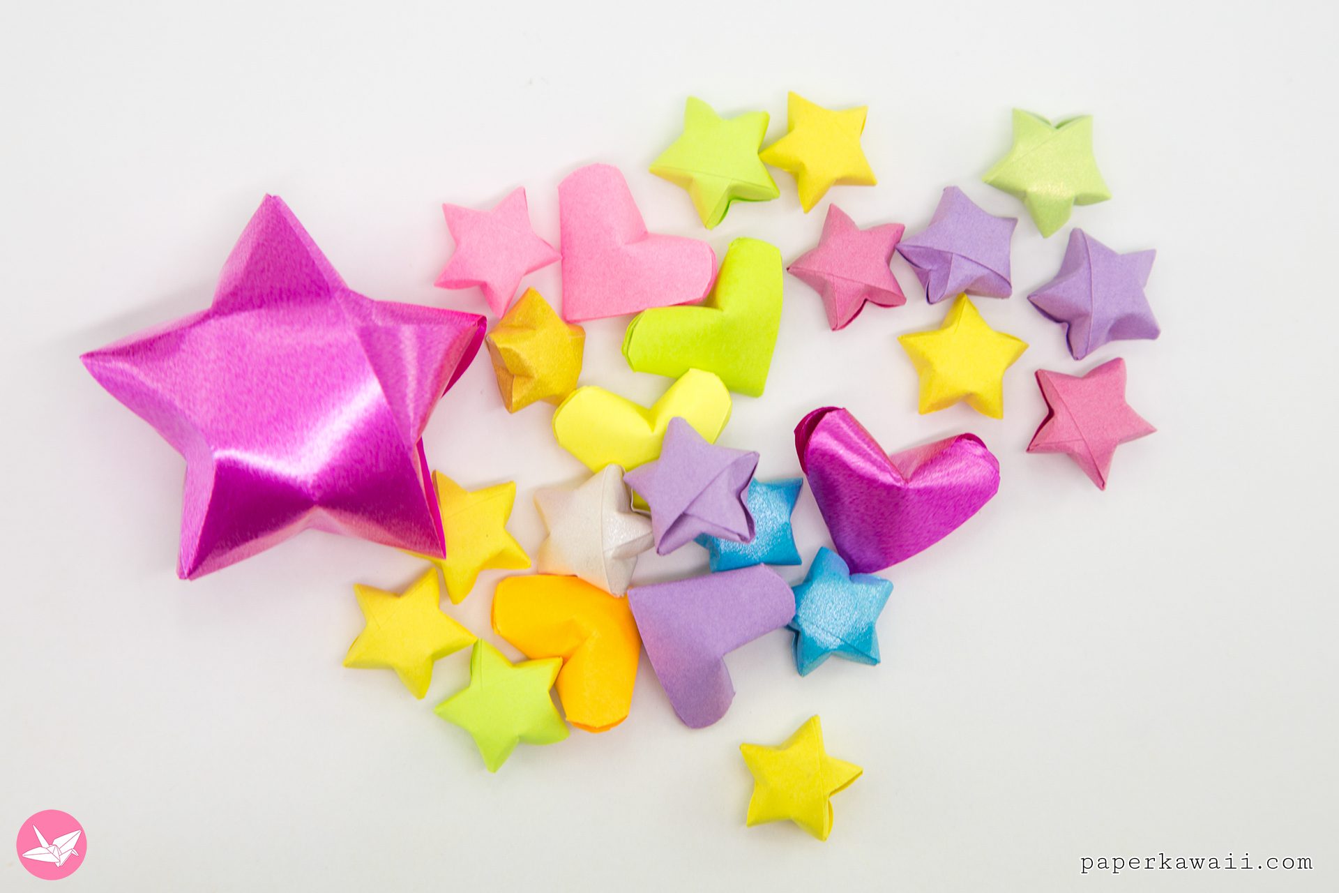 Mini Origami Lucky Hearts Tutorial - Paper Kawaii