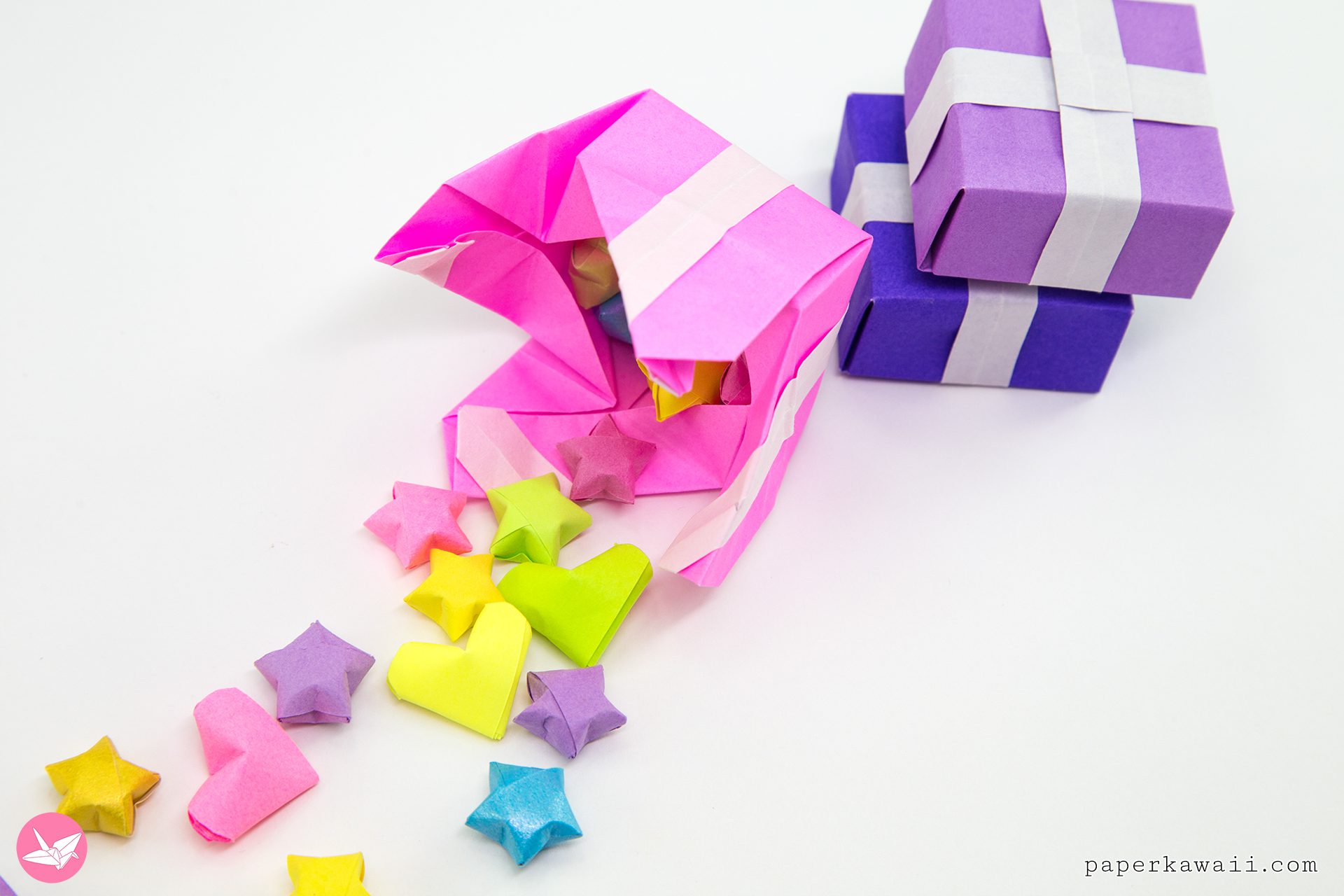 Origami Lucky Heart Tutorial Paper Kawaii 04
