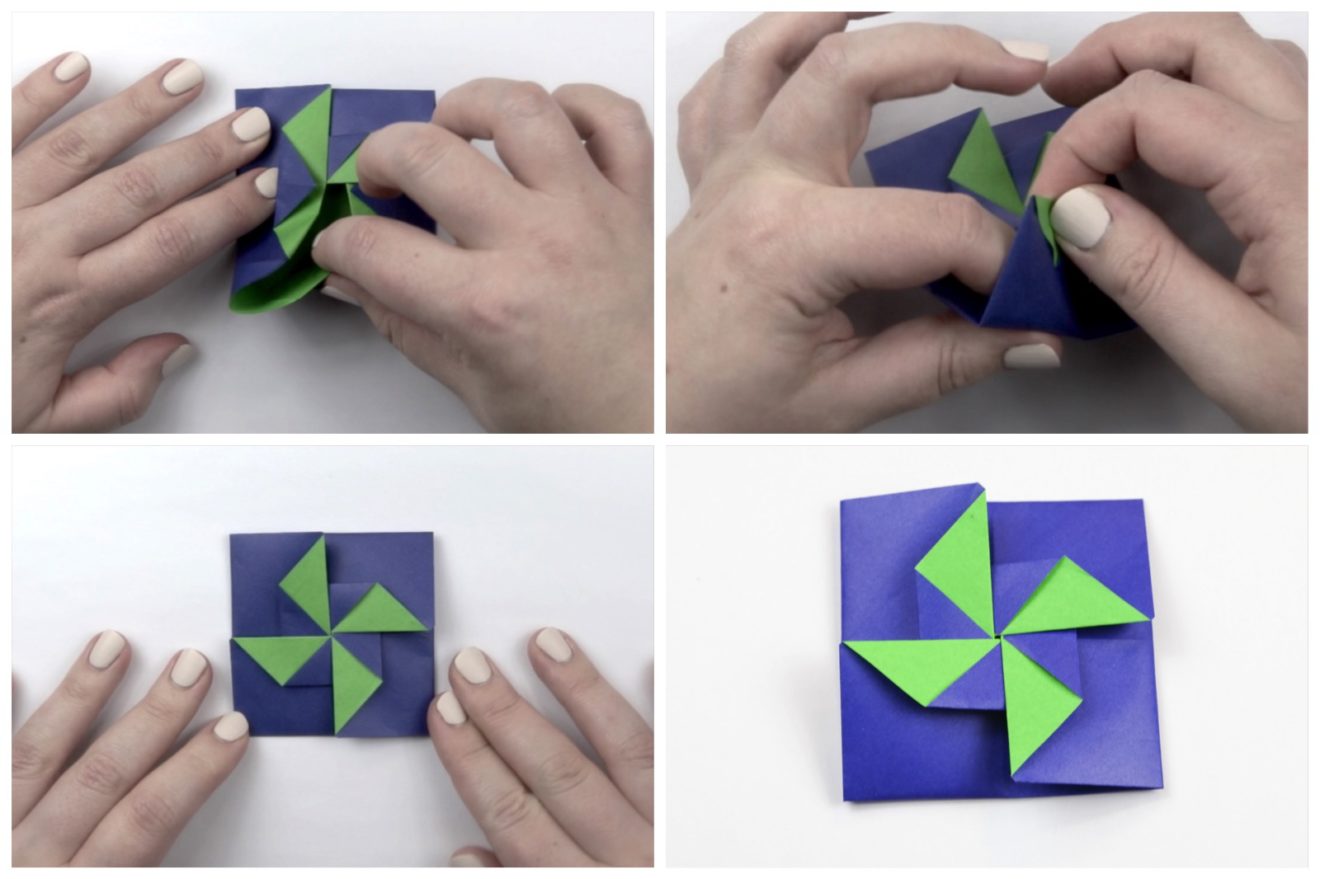 Origami Pin Tutorial Origami Pinwheel Tato Photo Tutorial Step By Step Instructions - Paper ...