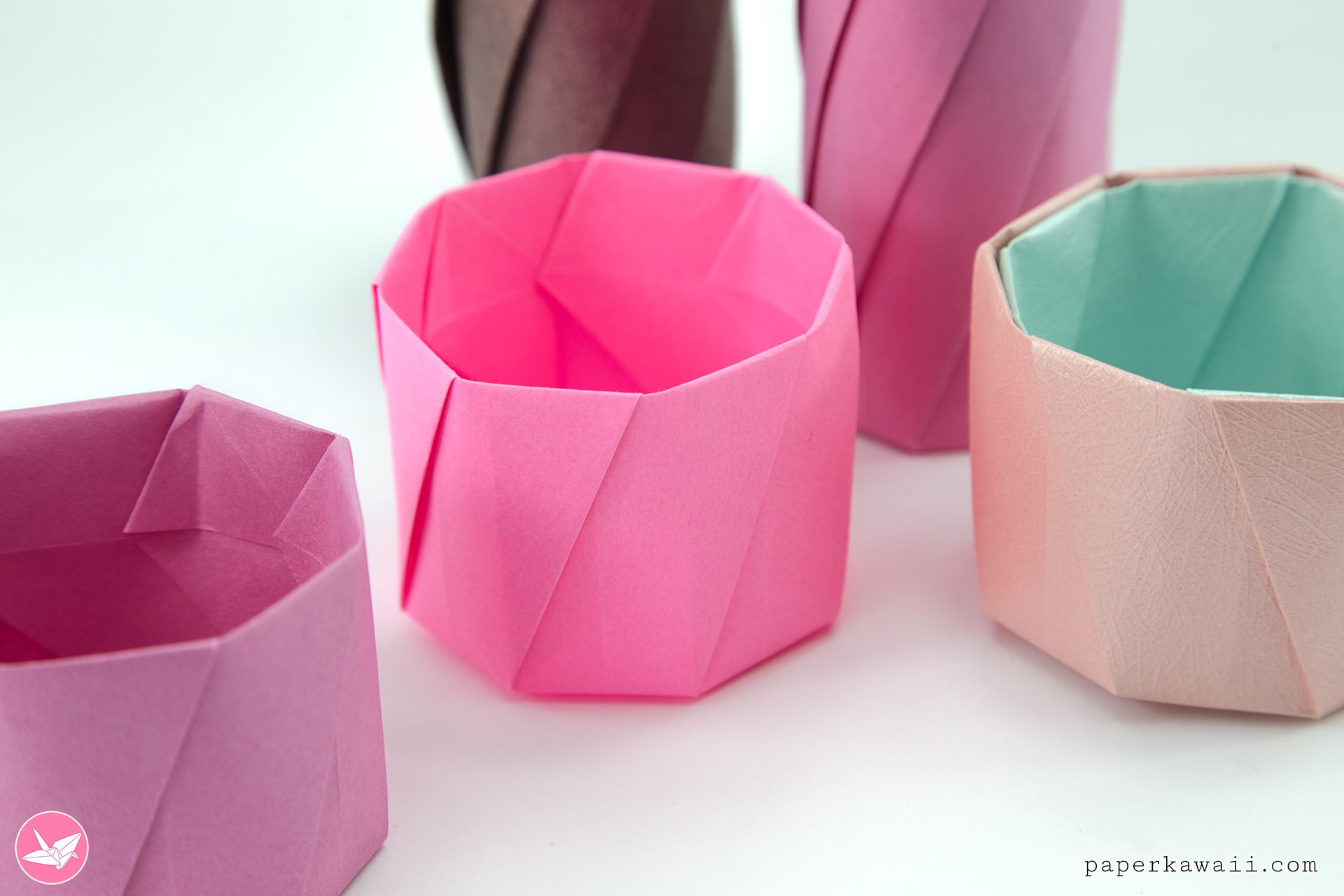 Origami Pot Tutorial Paper Kawaii 06