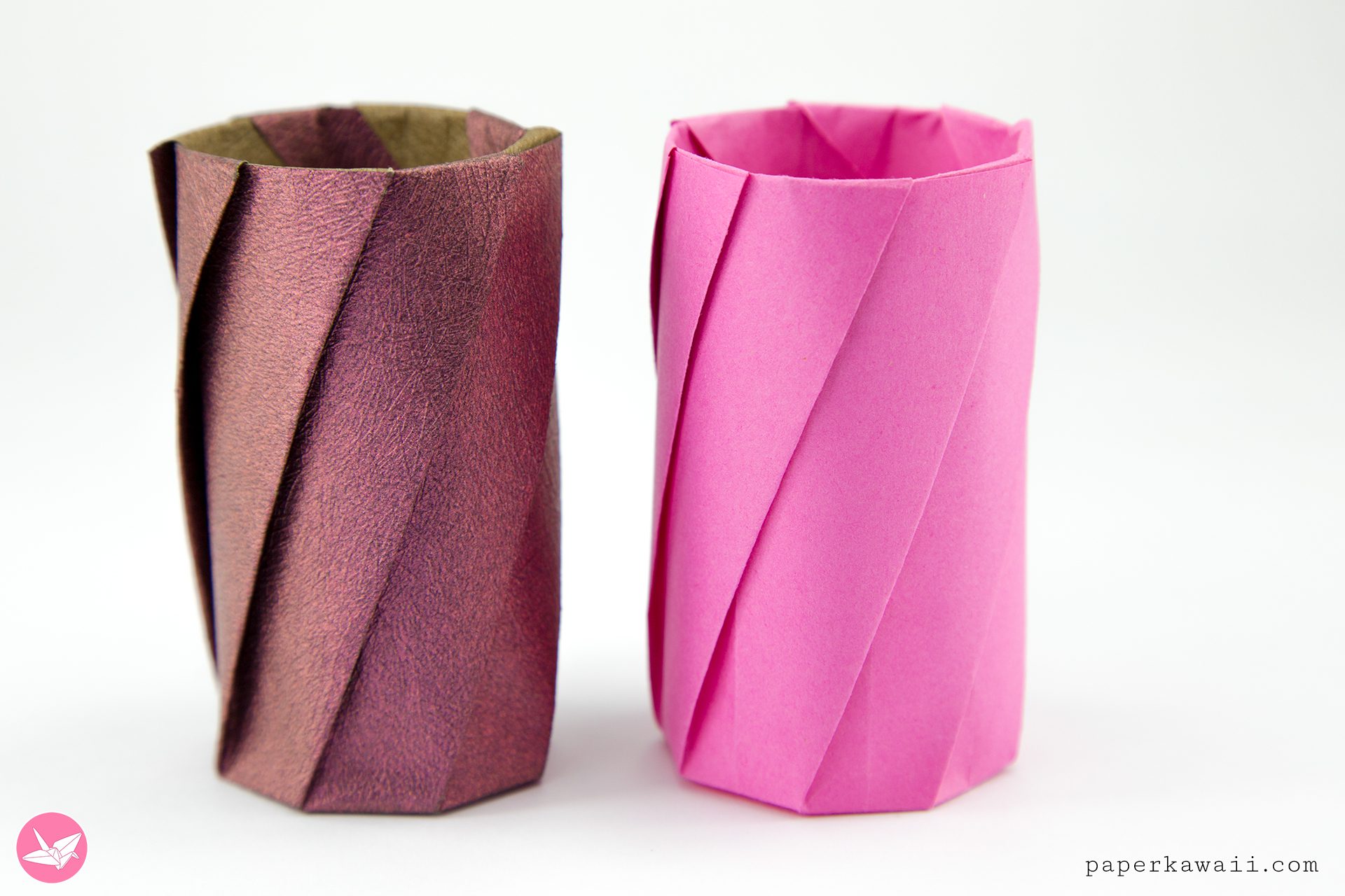 Origami Round Vase Tutorial Paper Kawaii 02