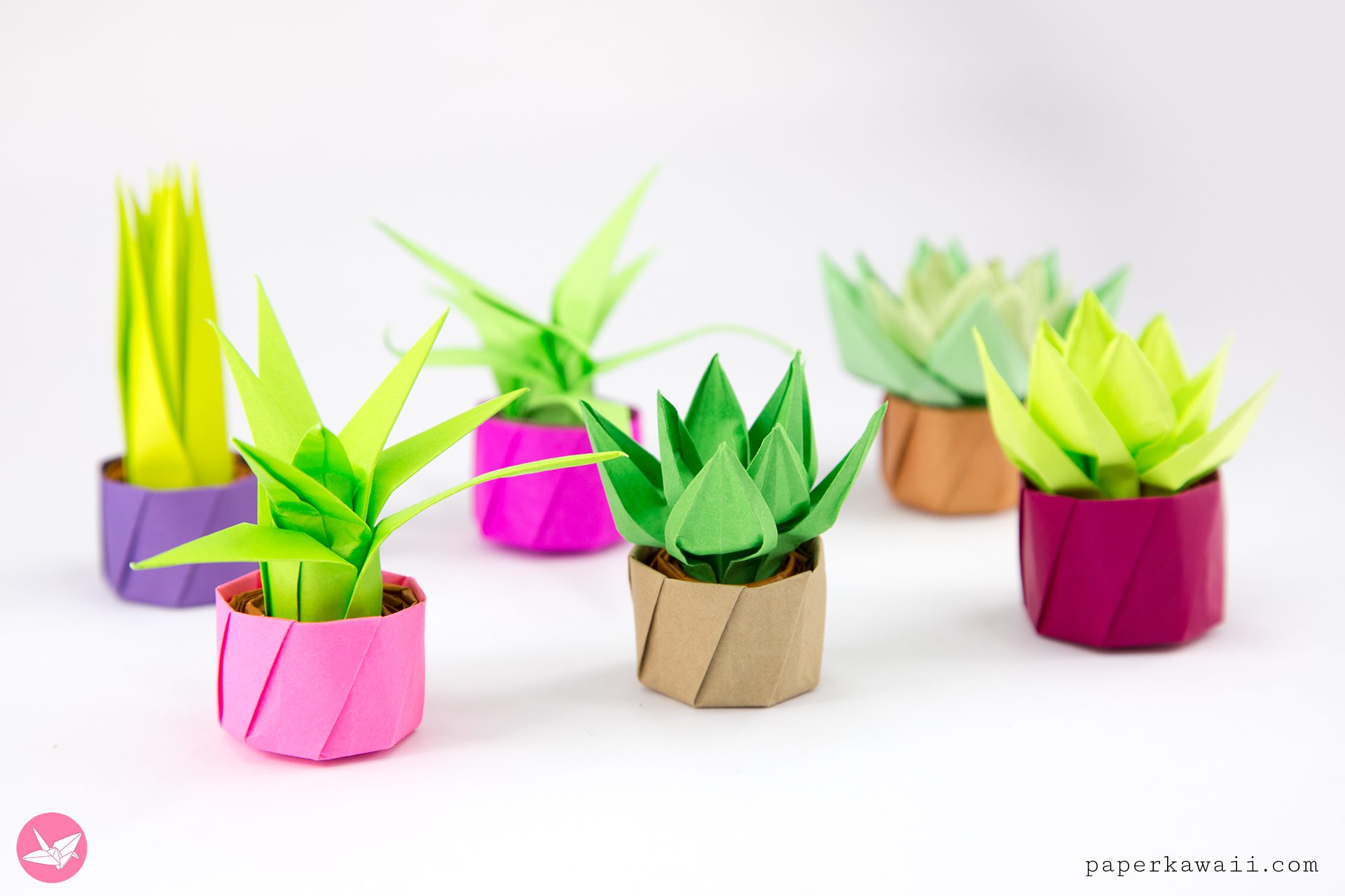 Origami Succulent Plant Tutorial Paper Kawaii 01