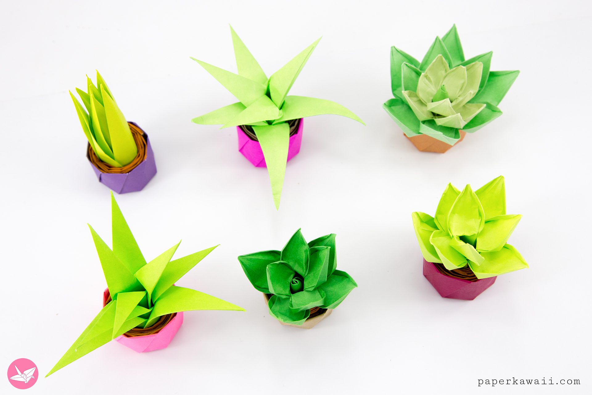 Origami Succulent Plant Tutorial Paper Kawaii 03