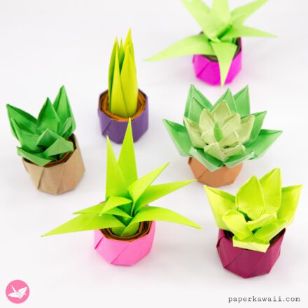 Origami Succulent Plant Tutorial Paper Kawaii 04