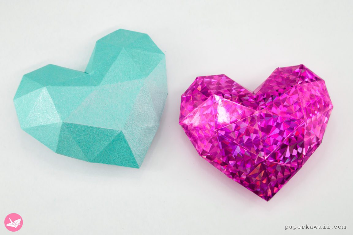 3D Paper Heart Tutorial & Free Template - Paper Kawaii