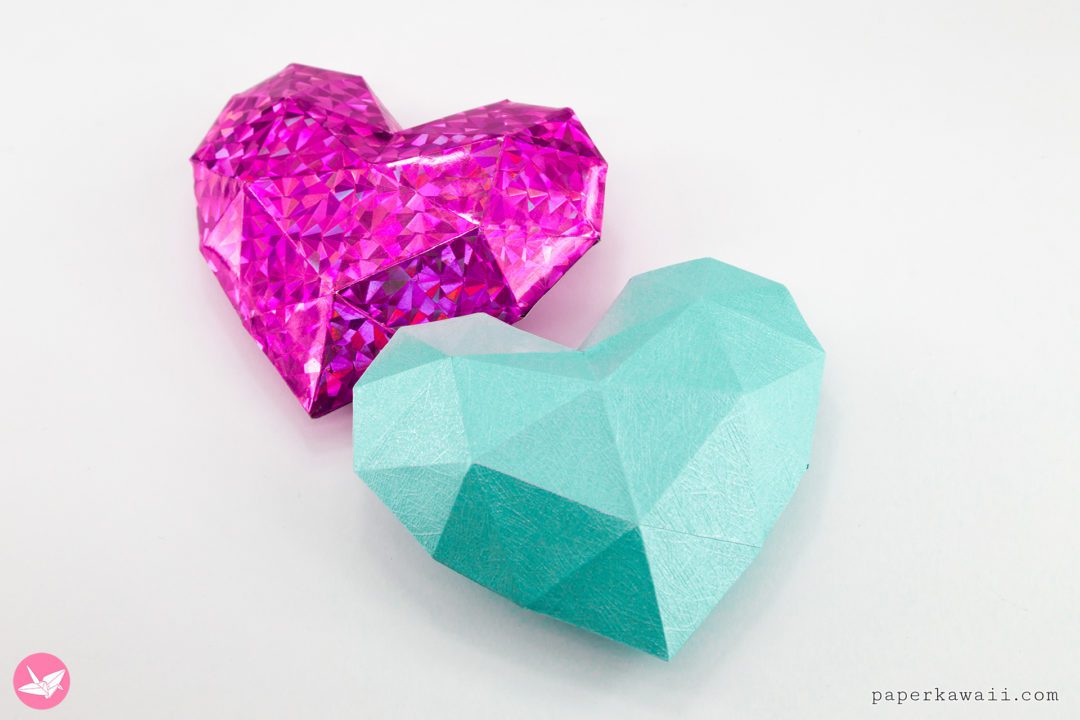 3D Paper Heart Tutorial & Free Template - Paper Kawaii