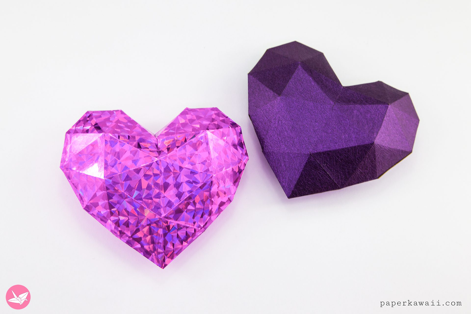 3d paper heart tutorial free template paper kawaii