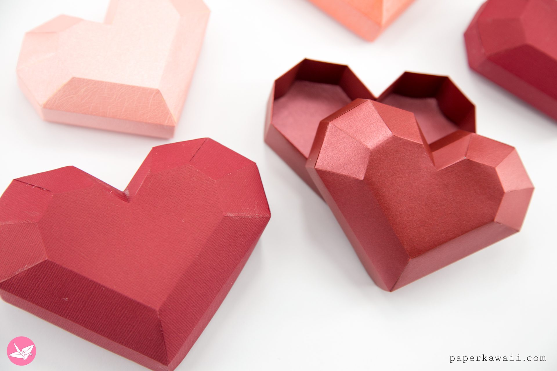 Valentines Heart Box Diy Paper Kawaii 01